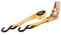 1" x 10' Yellow Erickson Ratcheting Tie-Down Strap, (Pack of 4)