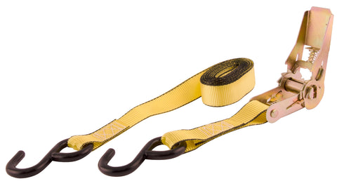 1" x 10' Yellow Erickson Ratcheting Tie-Down Strap, (Pack of 4)