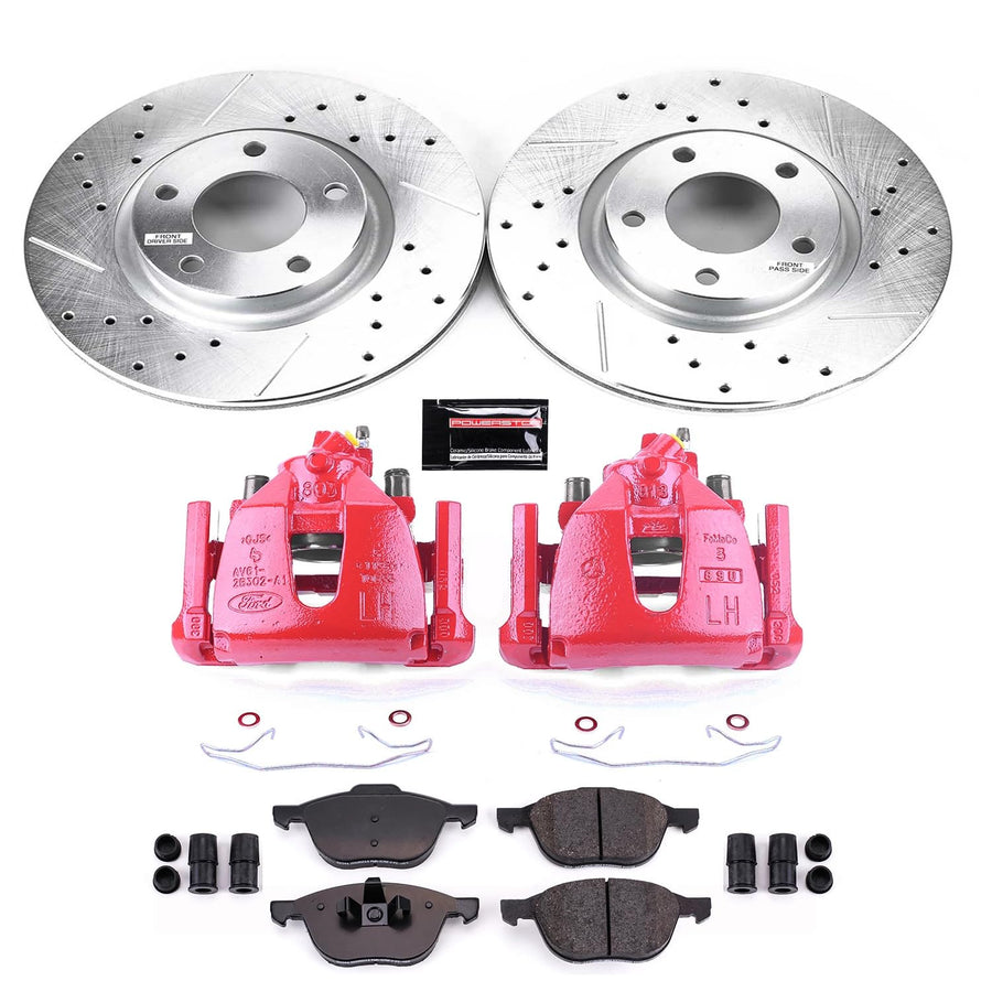 Power Stop Z23 Evolution Sport Front Brake Caliper Kit- Brake Pads, Brake Rotors and Brake Calipers For Mazda 3 2008-2013, Mazda 5 2012-2015 [Model Specific]