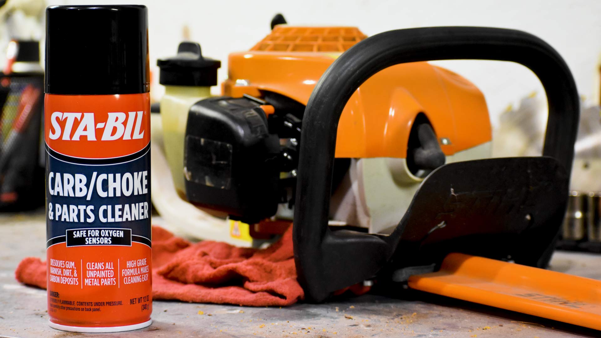 STA-BIL Parts & Carb/Choke Cleaner - Safe For Oxygen Sensors - Dissolves Gum, Varnish, Dirt, & Carbon Deposits - Cleans unpainted Metal Parts - High Grade Formula, 12.5 oz (22005)