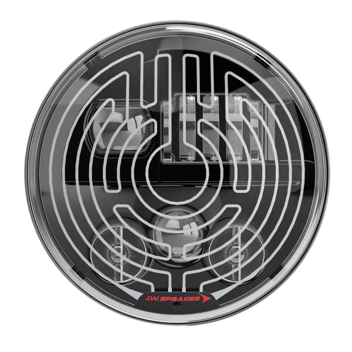 JW Speaker Model 8730 LED Headlight, 7 Inch Round, Set of 2 (Heated Black)