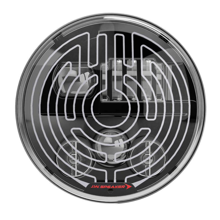 JW Speaker Model 8730 LED Headlight, 7 Inch Round, Set of 2 (Heated Black)