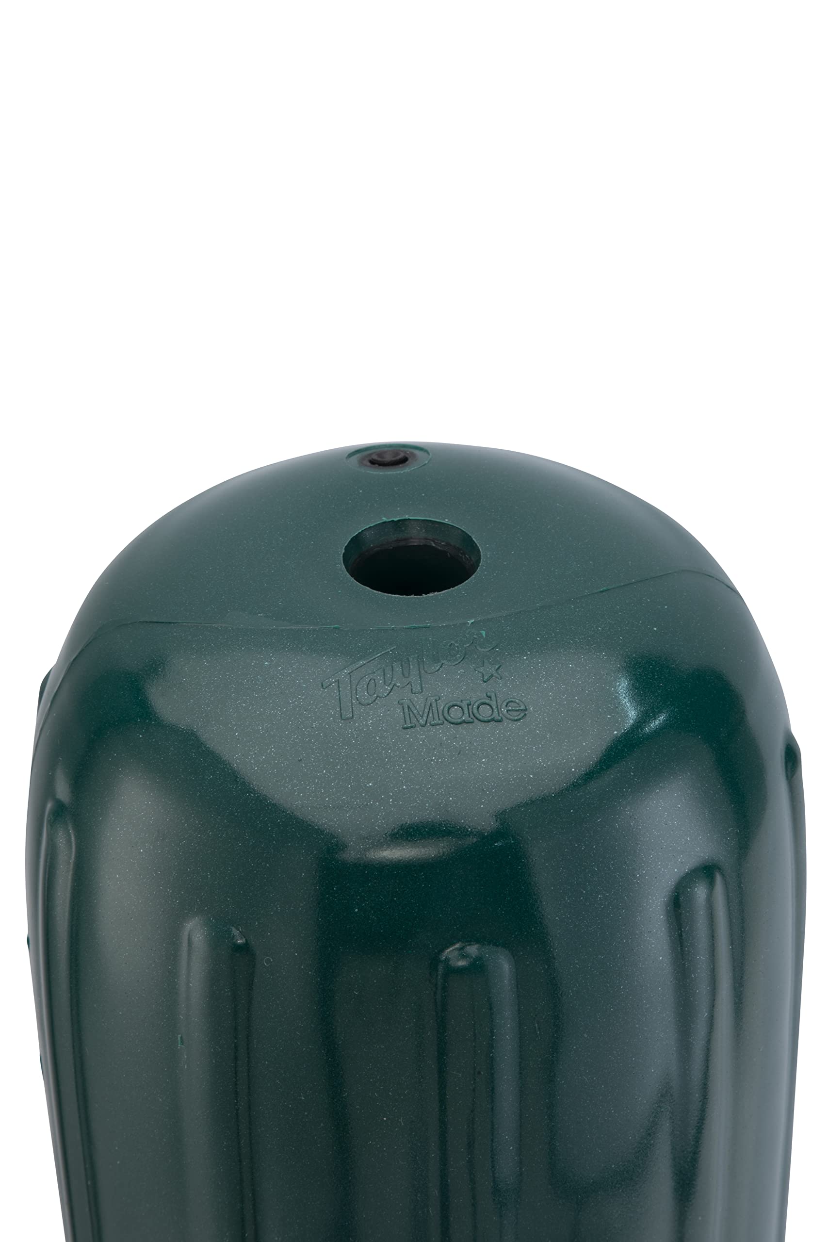 Taylor Made Inflatable Big B Boat Fender, Emerald Green (6" x 15") End-to-End Line Passage Fits 5/8" Rope, Hangs Horizontally or Vertically, Ribbed, Needle Valve, Marine-Grade Vinyl - 541025