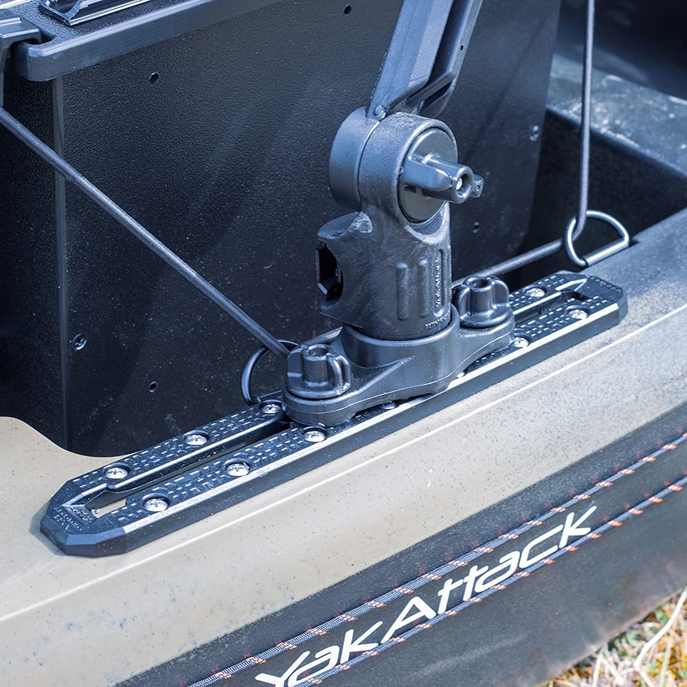 YakAttack Track Mount Base HD LockNLoad | Dual MightyBolt System for Kayak Rod Holders, Fish Finders & Heavy-Duty Gear | Track or Deck Mount | Yak Attack USA-Made