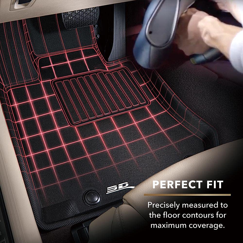 Kagu Floor Mat 3D MAXpider Custom Fit (Black) Compatible with Dodge RAM 2500 MEGA CAB 2019-2023 - Second Row