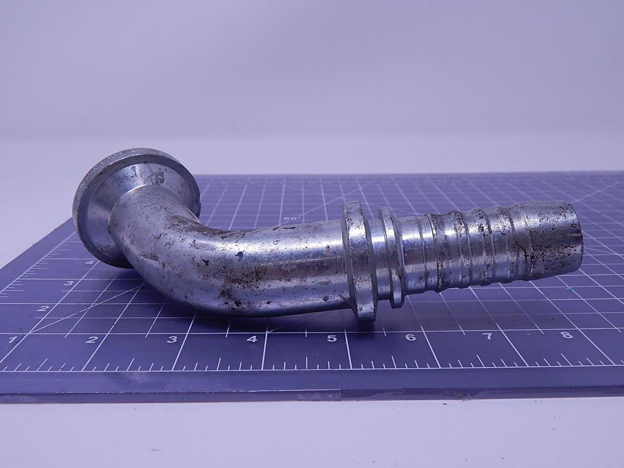 Gates GlobalSpiral 16GS-20FL60M Couplings, Code 61 O-Ring Flange, Zinc Plated Carbon Steel, 6.18", 60° Bent Tube, 1" ID