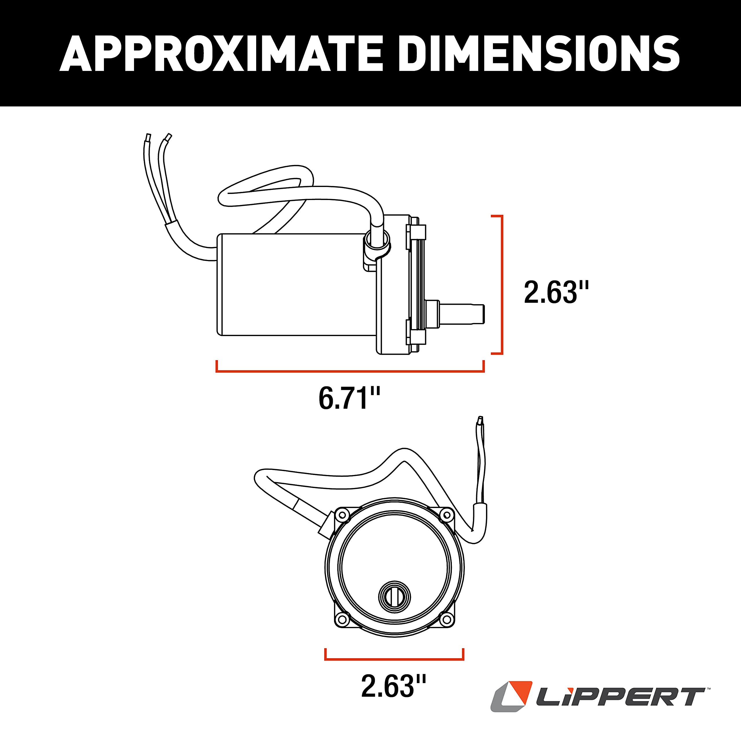Lippert Motor Replacement for High-Speed Electric RV Stabilizer Jack System on 5th Wheels and Travel Trailers, Cover Boot Included - 352338
