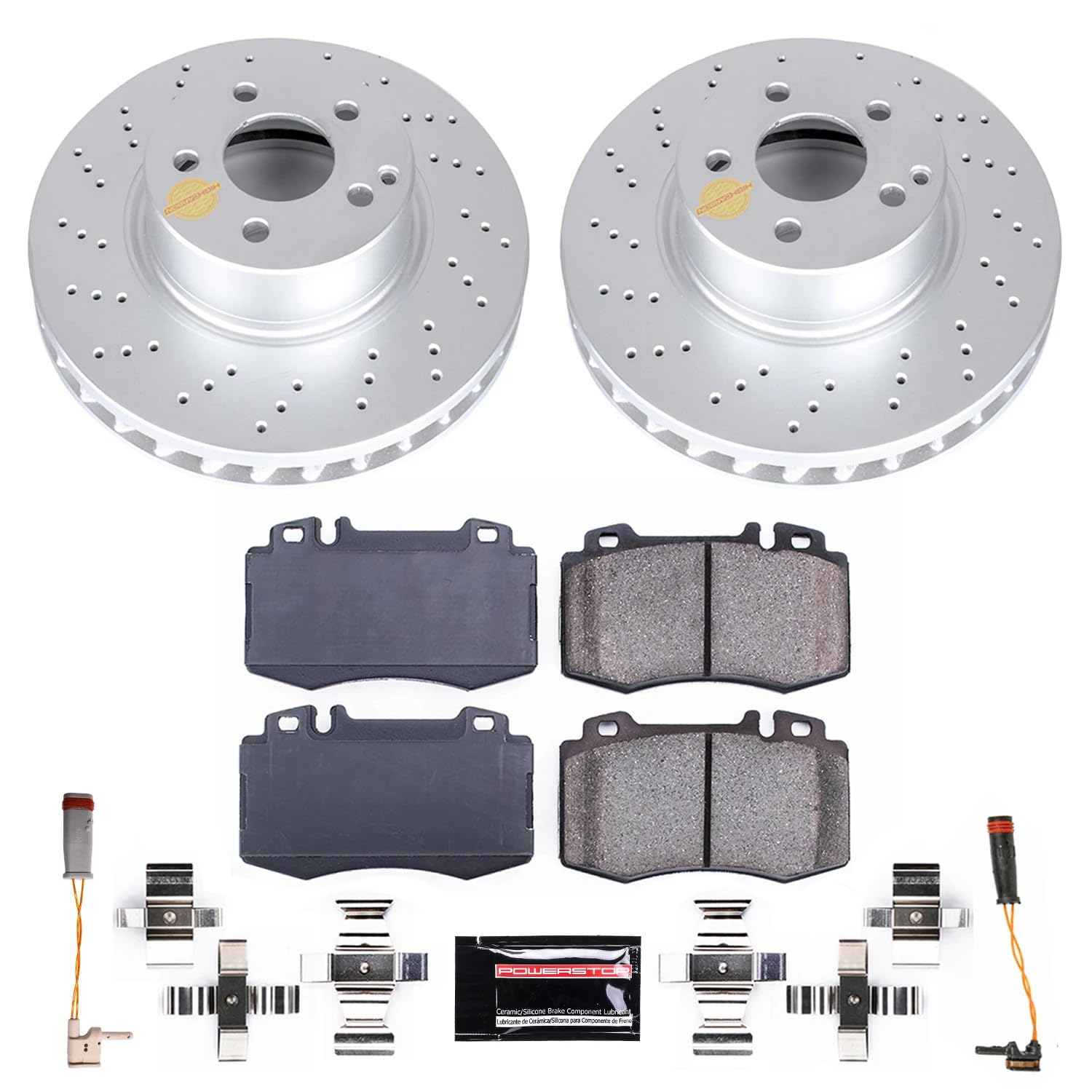 Power Stop CRK7770 Geomet Coated Front Brake Kit For Mercedes-Benz E500 2004-2006 [Model Specific]
