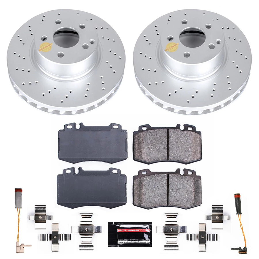 Power Stop CRK7770 Geomet Coated Front Brake Kit For Mercedes-Benz E500 2004-2006 [Model Specific]