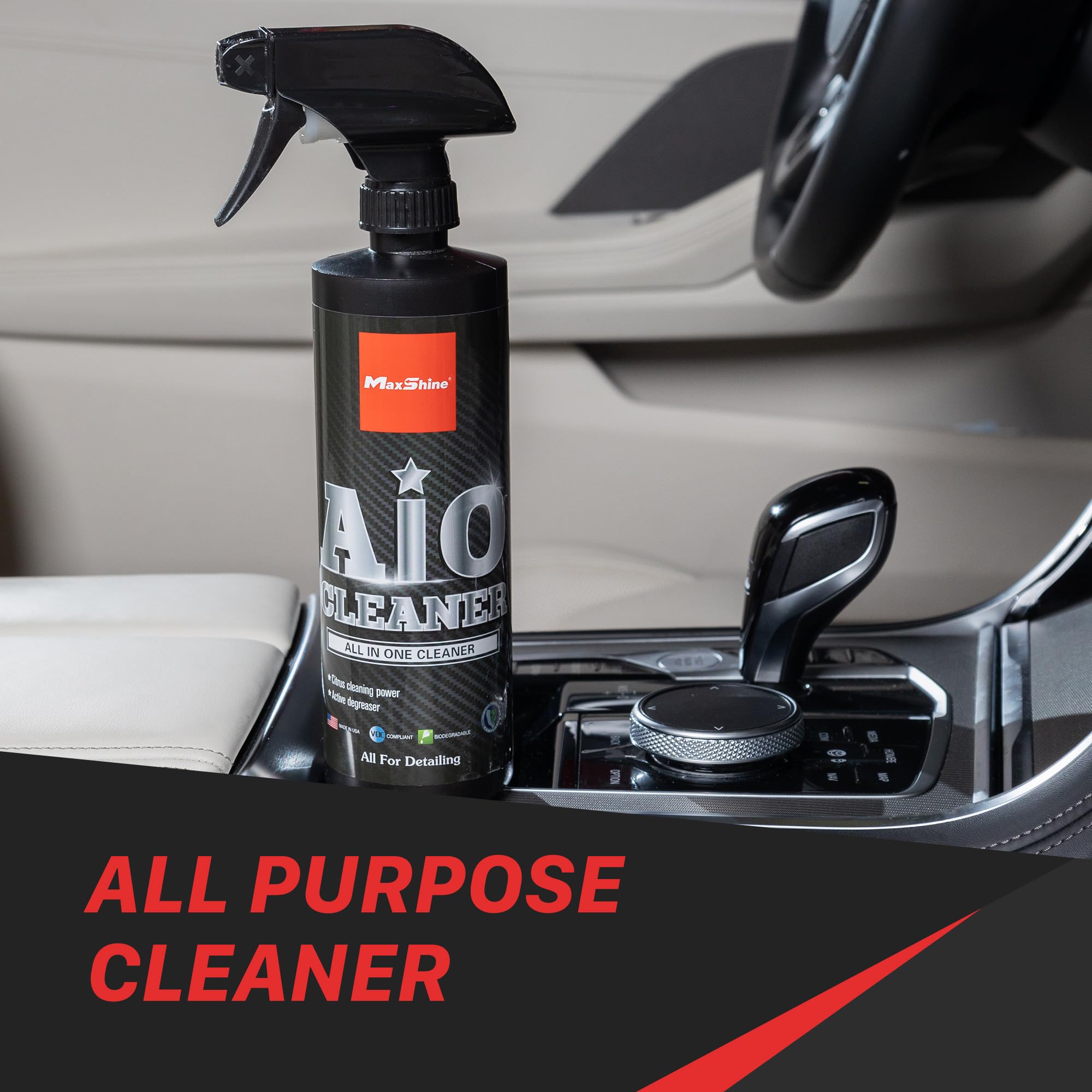 All-in-One Maxshine 1 Gallon Cleaner – Premium Interior & Exterior Formula with Fresh Scent – Safe on Paint, Glass, Chrome, Leather, Vinyl, Plastic & Upholstery – For Cars, Trucks & More