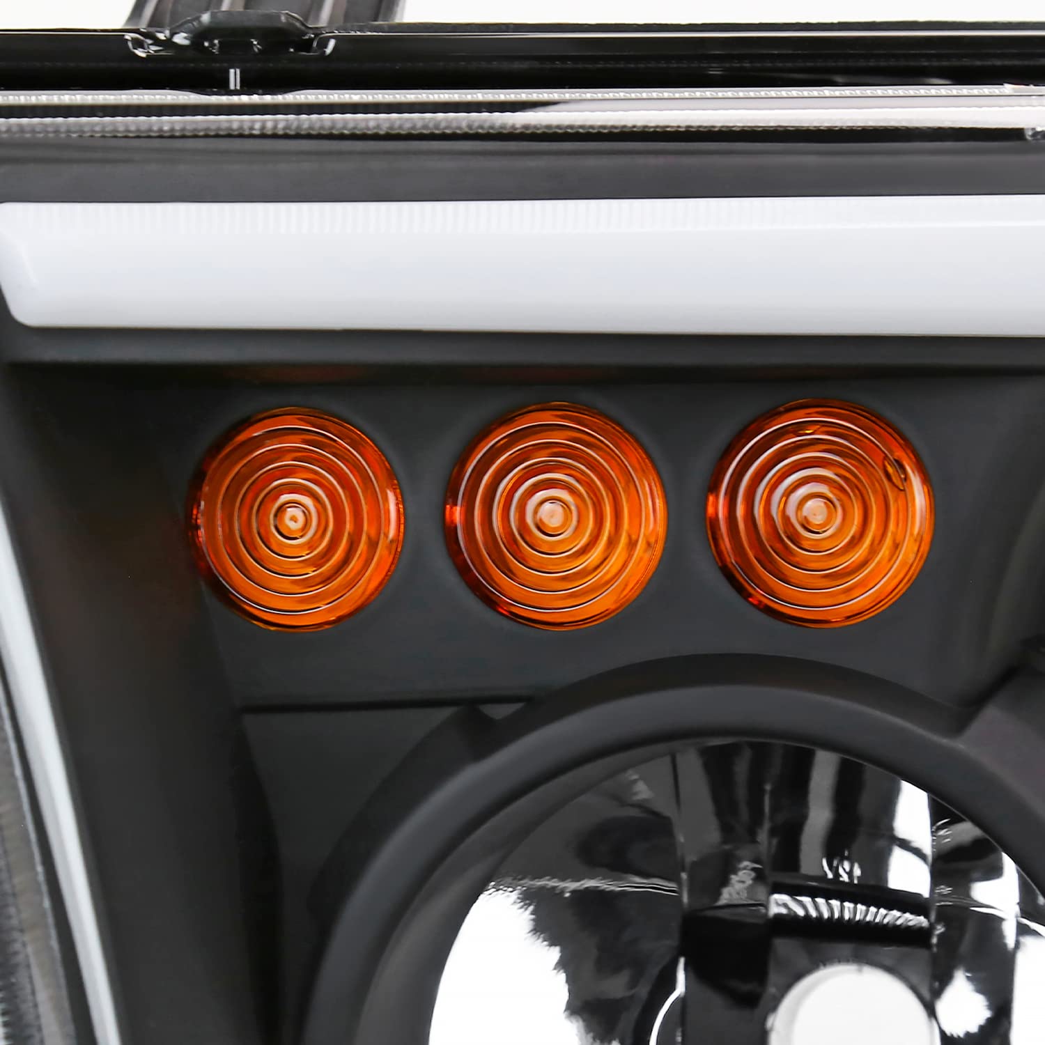 Black Headlights w/LED Tube SPEC-D TUNING Compatible with 2007-2013 Toyota Tundra, Left + Right Pair Headlamp Assembly