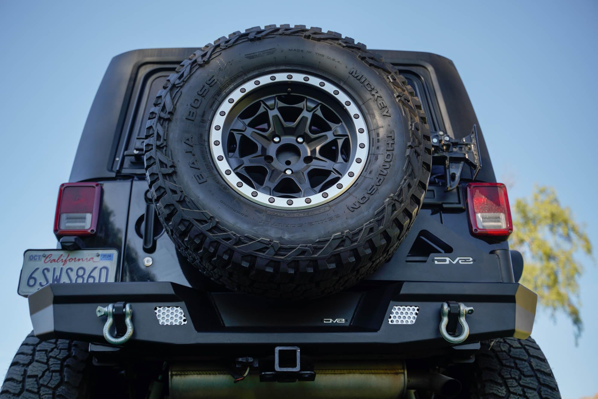 DV8 Offroad Spare Tire Carrier for 2007-2018 Jeep Wrangler JK | MTO Rear Bumper Mounts Only to DV8 Offroad’s MTO Rear Bumper (RBJK-13) | Will Fit Most 38x13.50 Tires