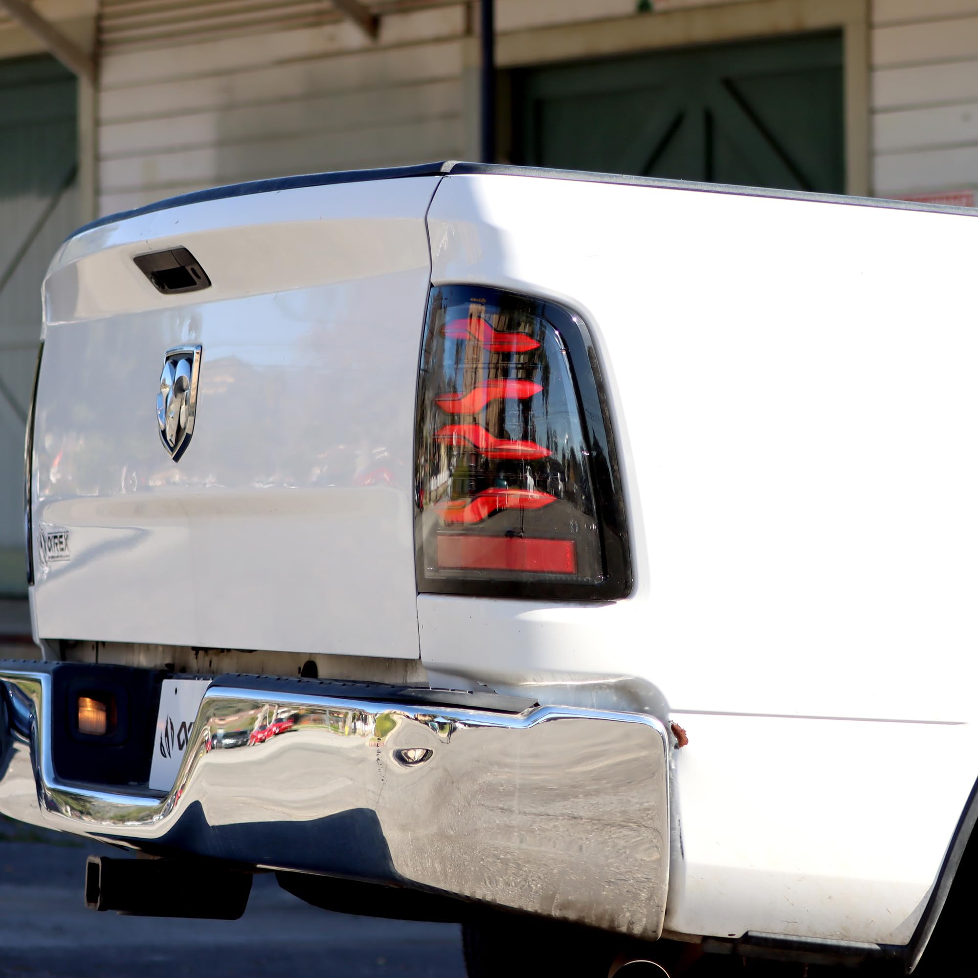 For 09-18 Ram Truck Alpharex LUXX-Series LED Tail Lights Black Red