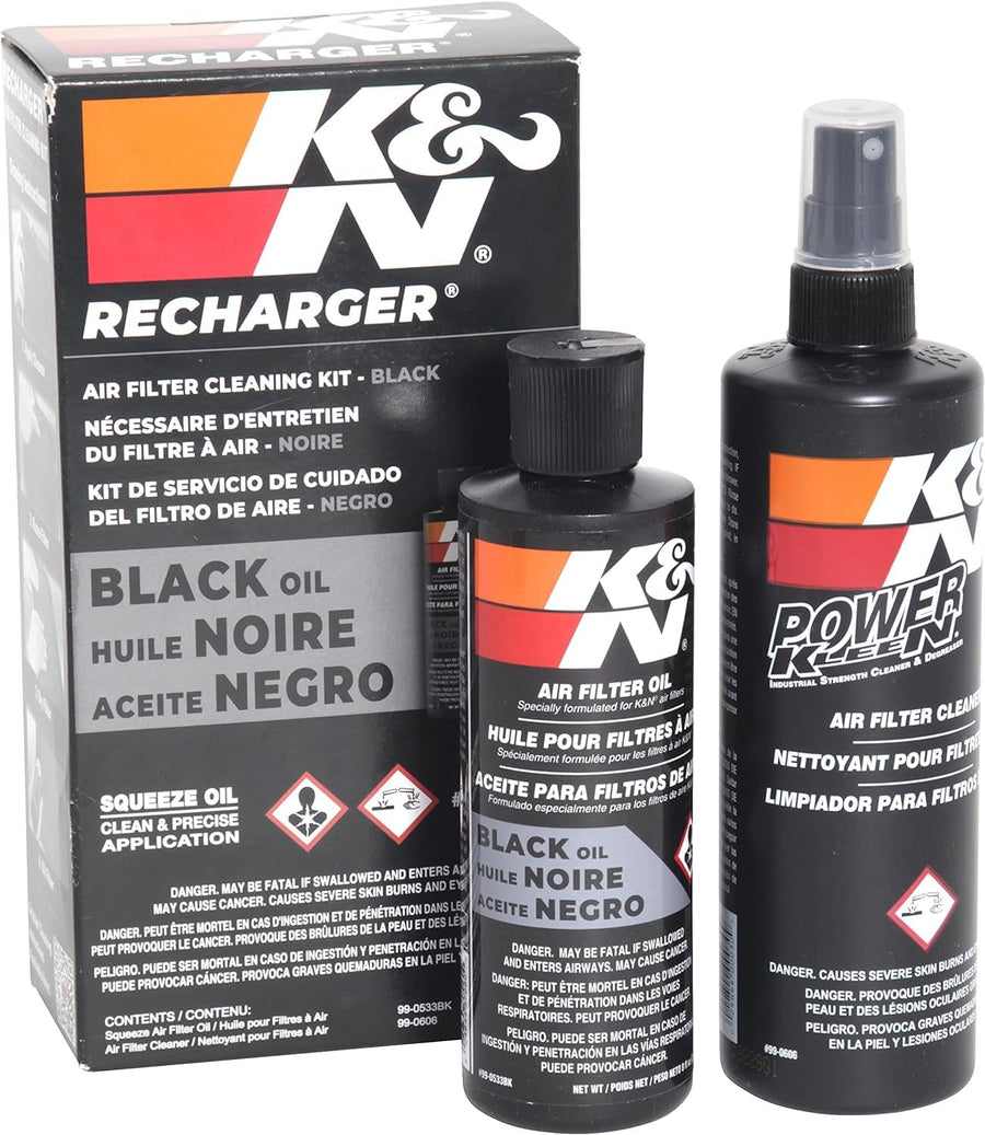 K&N Cleaning Kit Air Filter: Squeeze Bottle Filter Cleaner and Black Oil Kit; Restores Engine Air Filter Performance; Service Kit-99-5050BK