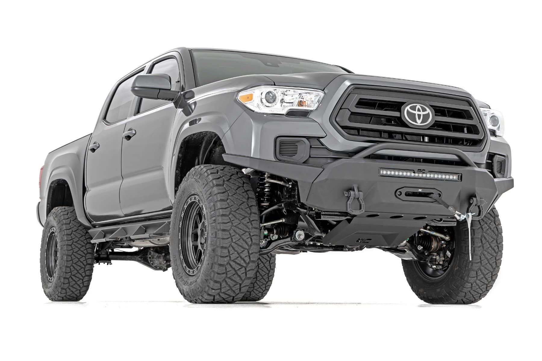 Rough Country High Clearance LED Front Bumper w/9500s for 16-22 Tacoma - 10728