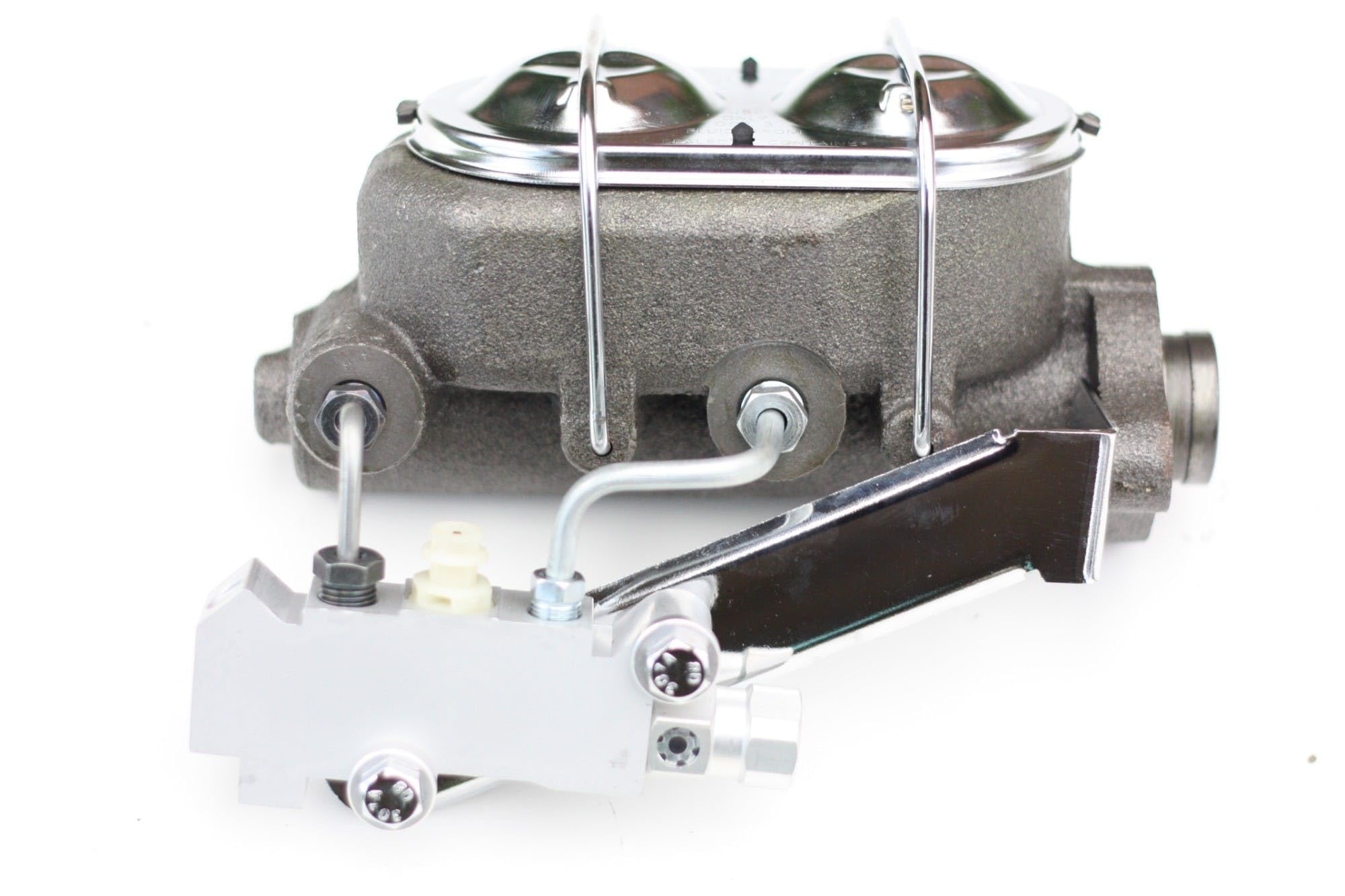 Manual LEED BRAKES Front Disc Brake Conversion Kit With Cast Iron Chrome Top M/C Disc/Drum Side Mount