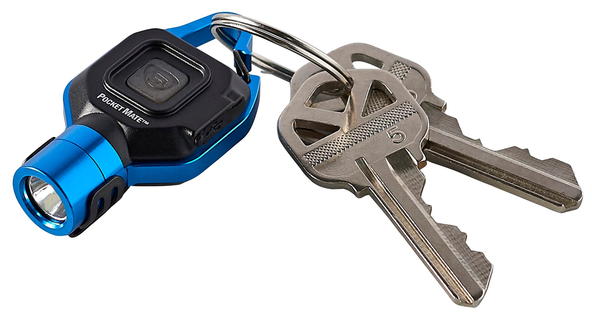 Pocket Mate Streamlight 73302 325-Lumen USB Rechargeable Pocket Keychain/Clip-on Flashlight, Blue