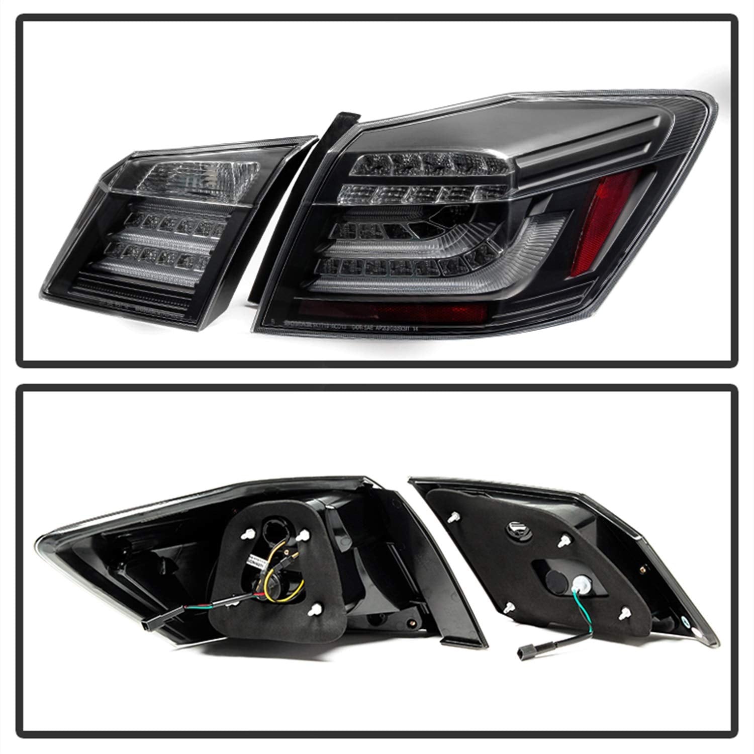 Honda Accord 2013-2015 Spyder 5082053 4DR (Original LED Version) LED Tail Lights - Black