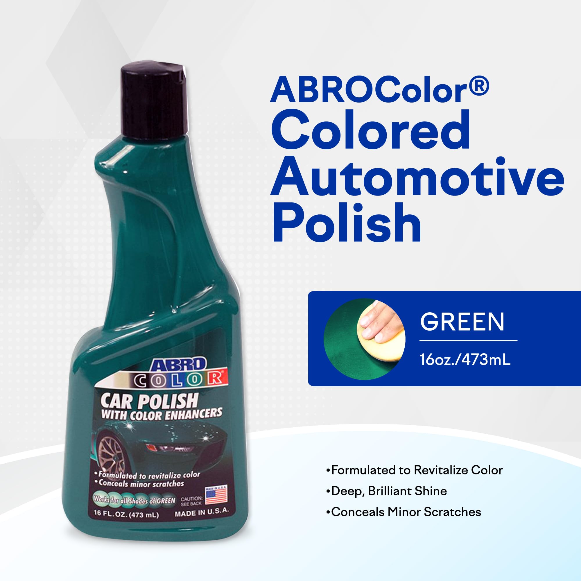 Car Polish ABRO Green: Scratch Remover for Vehicles and Paint Scratch Repair Restorer Wax, Polishing Compound for Car Detailing, Paint Scratch Repair for Vehicles, Scratch Remover 16oz.