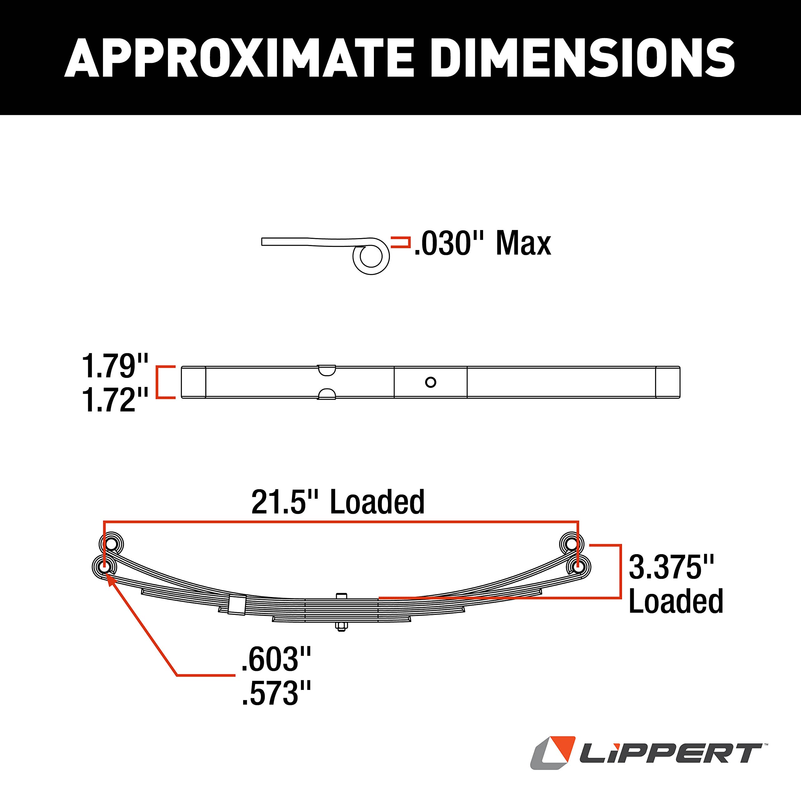 125269 Lippert Components - 21" Leaf Spring Loaded Length - 1,400 lbs.
