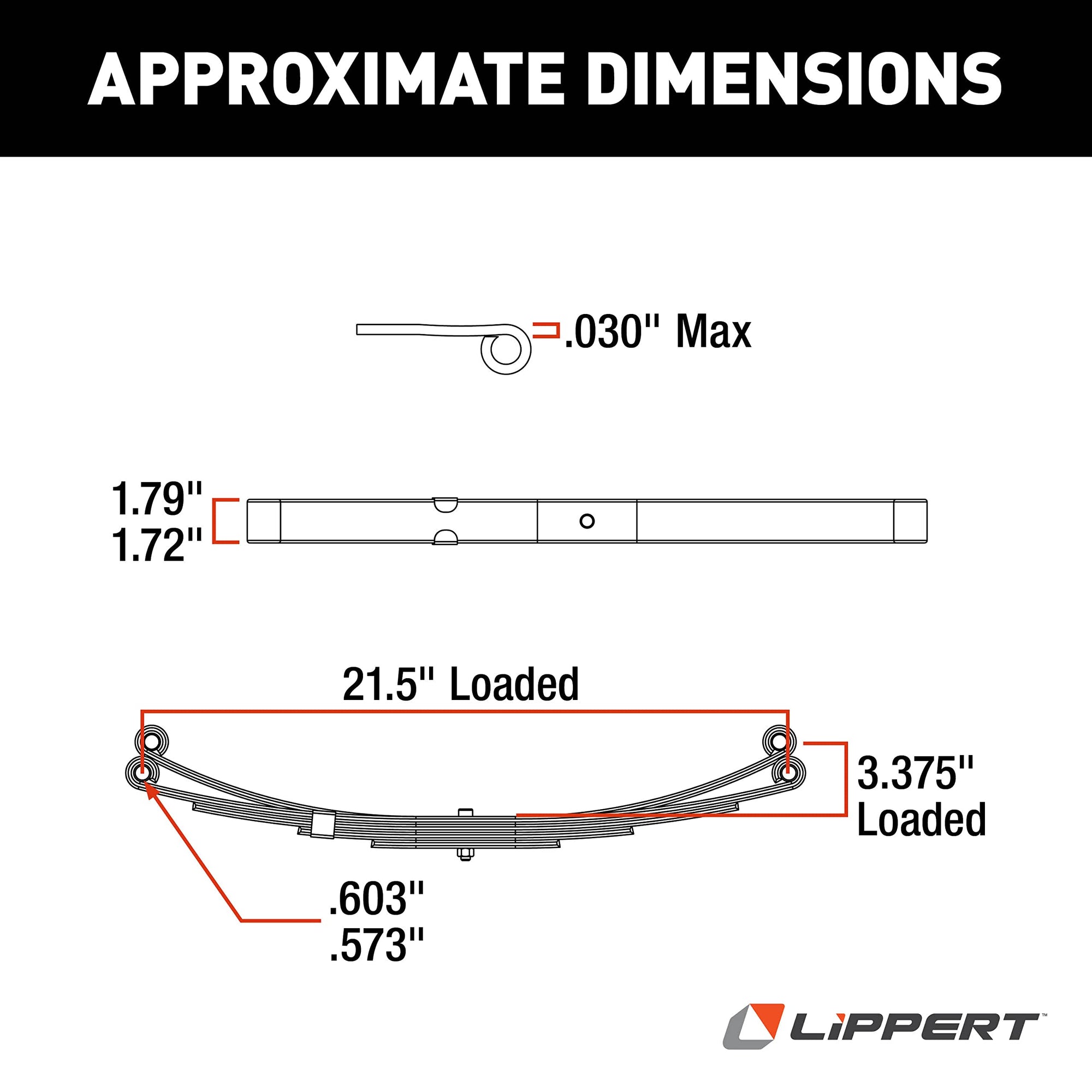 125269 Lippert Components - 21" Leaf Spring Loaded Length - 1,400 lbs.