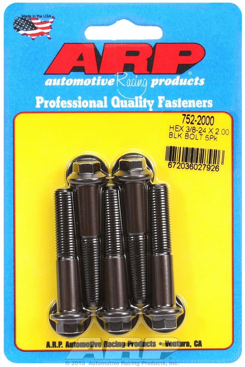 Hex ARP (752-2000) Oxide Bolt, Black