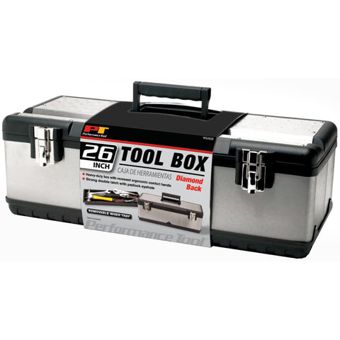 W54026 Performance Tool 26-Inch Steel Tool Box With Removable Tote