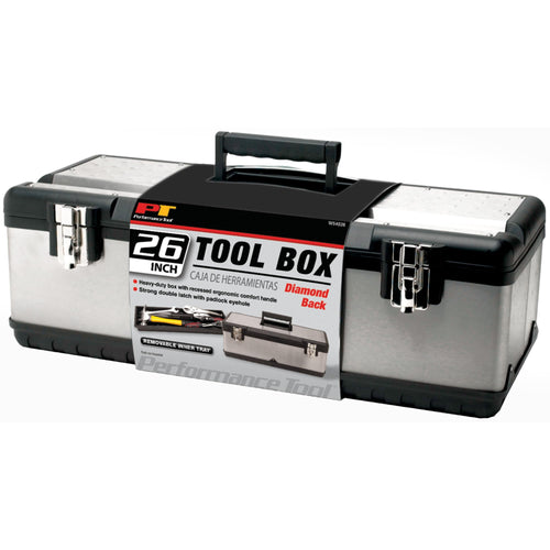 W54026 Performance Tool 26-Inch Steel Tool Box With Removable Tote