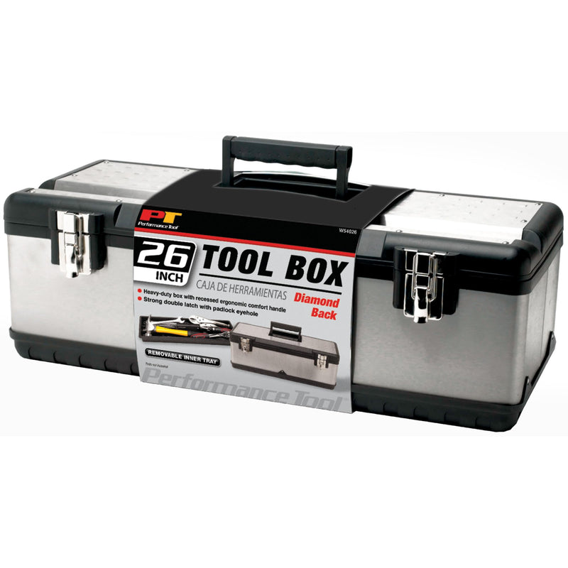 W54026 Performance Tool 26-Inch Steel Tool Box With Removable Tote