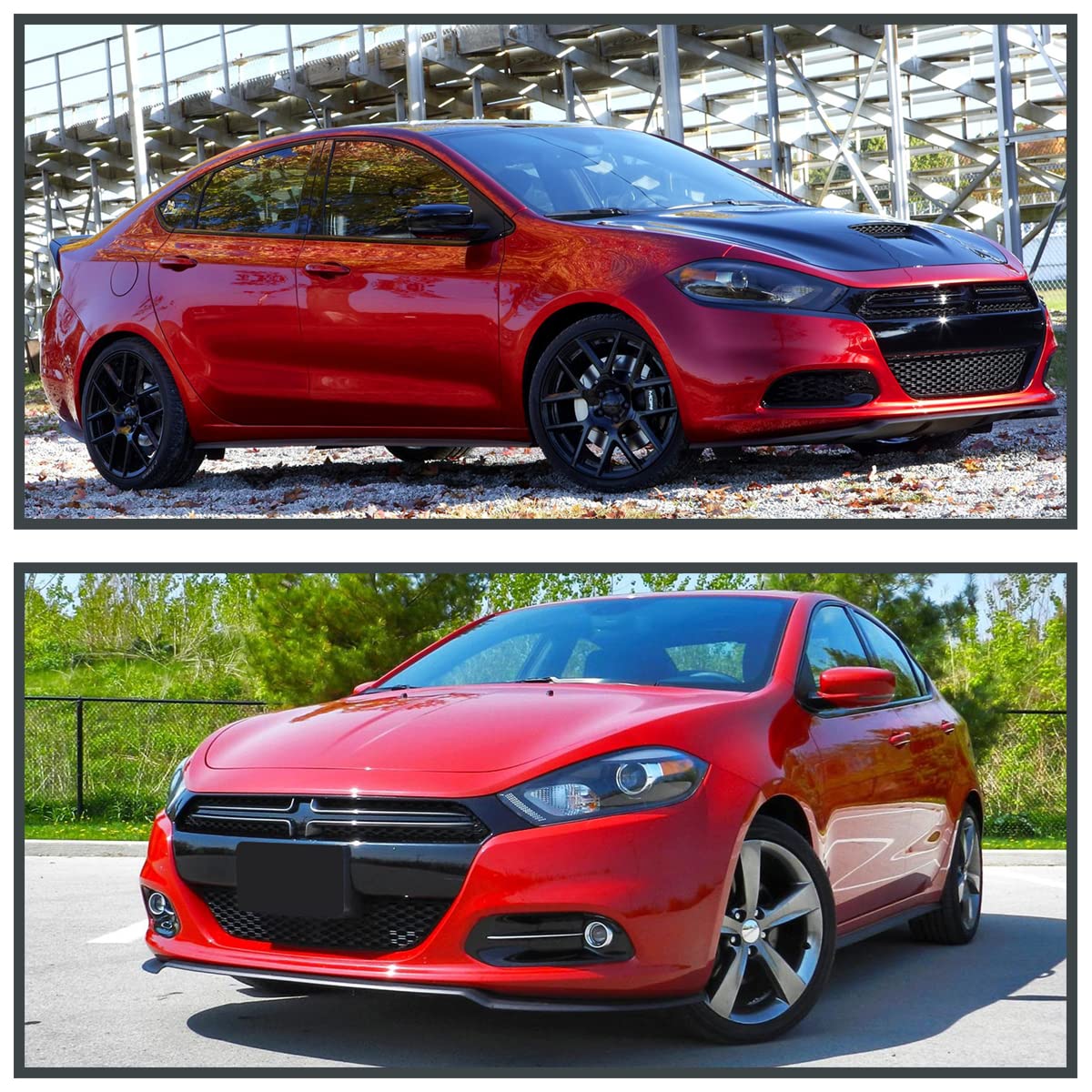 Left Driver Side SPEC-D TUNING Black Projector Headlight Compatible with 2013-2016 Dodge Dart