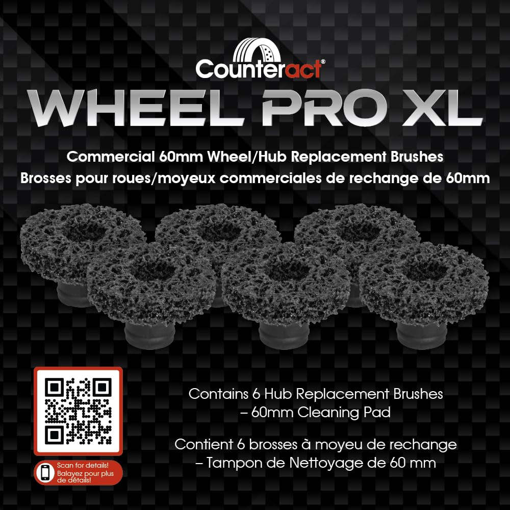 Counteract WPXL-HB22 - 22mm Wheel Pro XL Hub Brush -6 pk - 60mm - Clip in