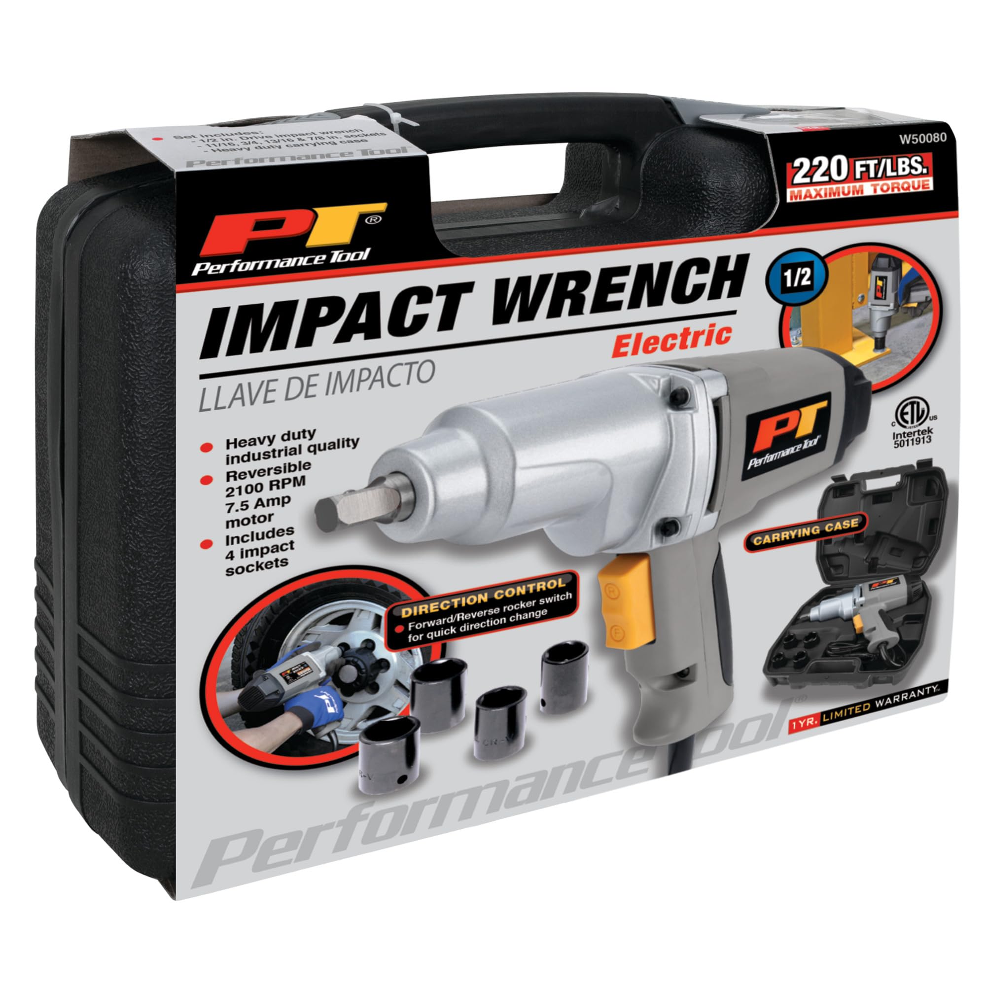 110-volt Performance Tool W50080 Impact Wrench 1/2-Inch Drive