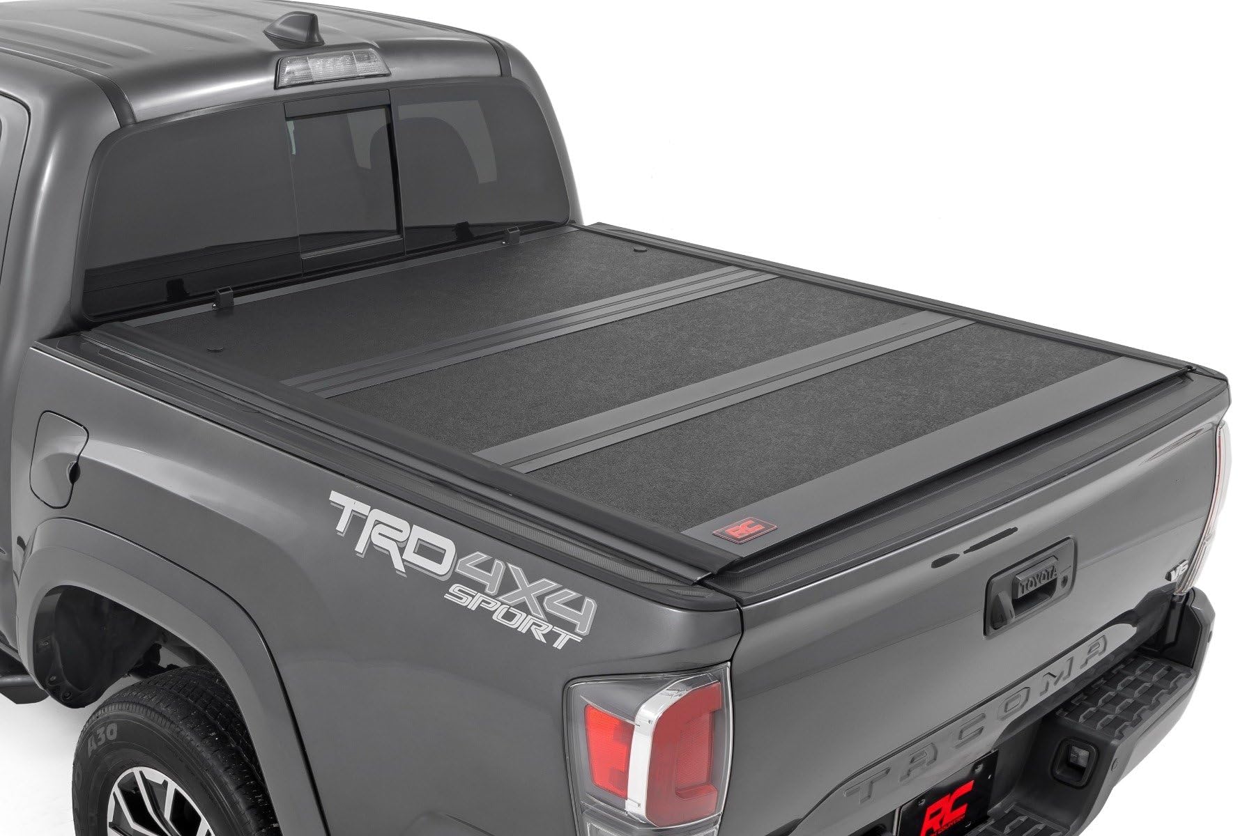 Low Profile Rough Country Hard Tonneau Cover for Toyota Tacoma (2016–2023) - Fits 5 Ft. (60.5") Beds, Weather-Resistant Bed Cover, Sleek Folding Design