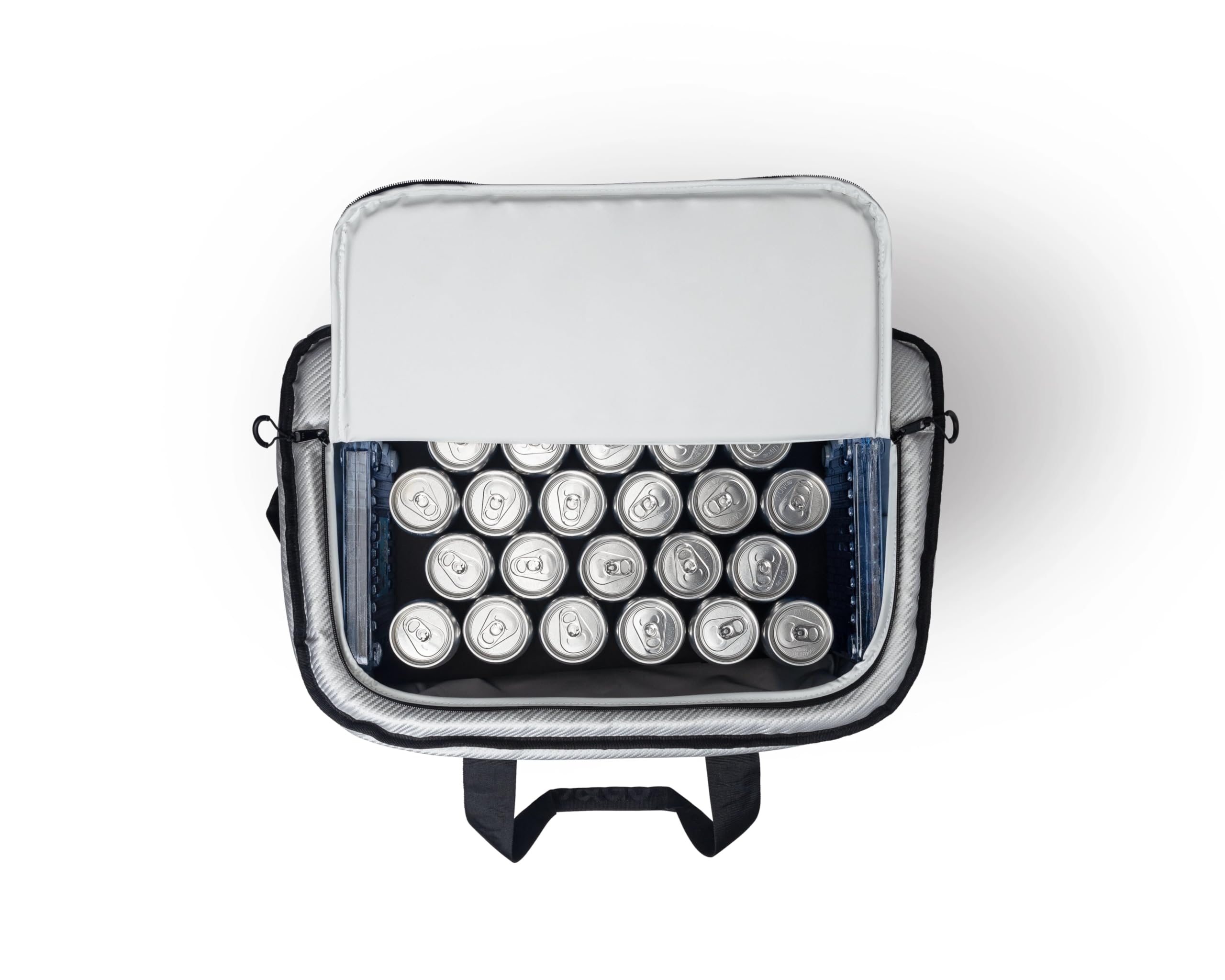 Stow-N-Go AO Coolers Carbon Soft Cooler, Low-Profile, Leakproof with High-Density Insulation, Holds Ice for 24 Hours, Silver, 38-Can