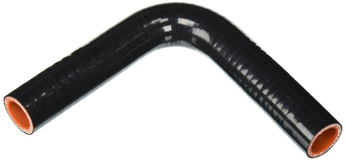 HPS Silicone High Temperature 4-ply Reinforced 90 degree Elbow Coupler Hose HTSEC90-087-BLK, 100 PSI Maximum Pressure, 3.5" Leg Length on each side, 7/8" ID, Black