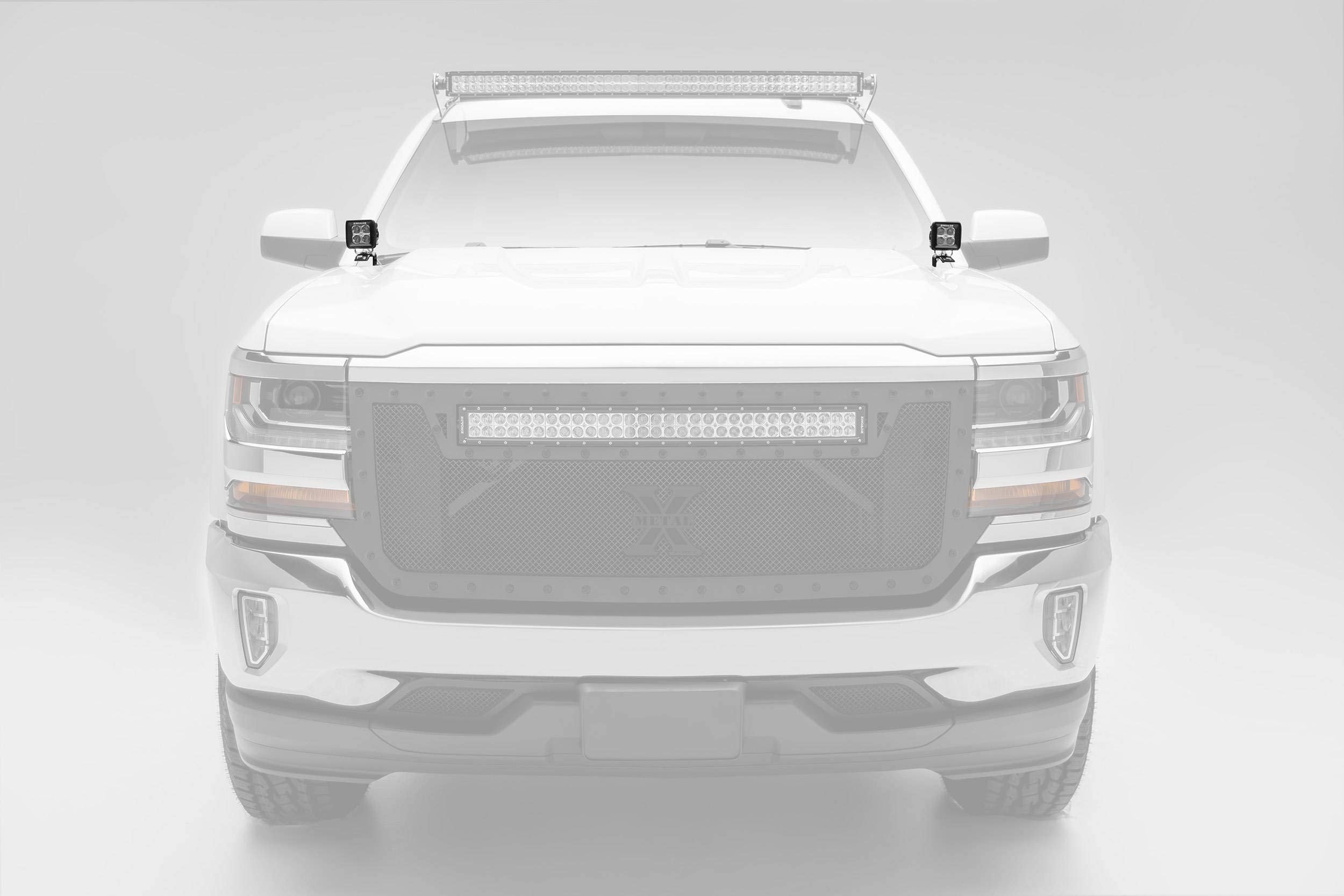 ZROADZ Hood Ditch Hinge LED Mounting Bracket - Compatible w/ 2014-2018 GMC Sierra 1500 - to Mount (2) 3 Inch LED Pod Lights - Mild Steel Gloss Black - Easy Bolt-On Installation - PN #Z362081