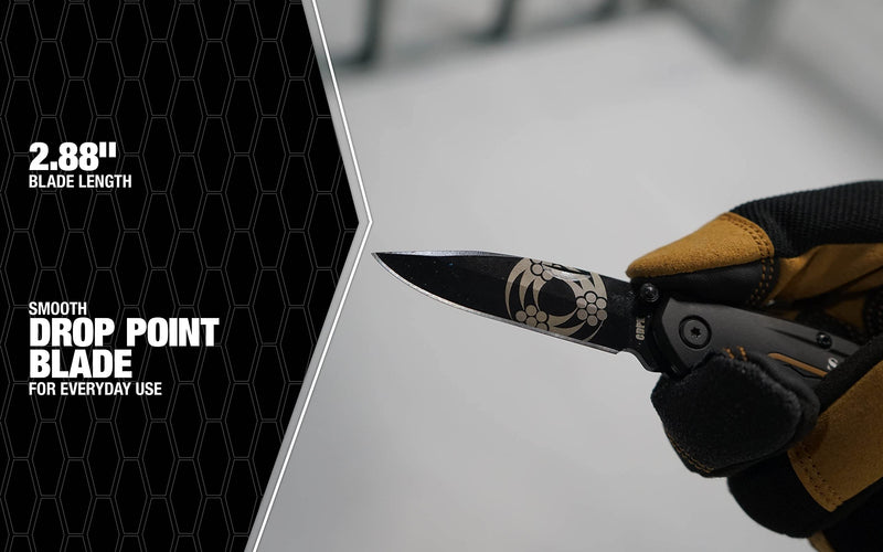 Compact Southwire CDPK Pocket Knife; 2.88" blade; 8CR13MOV Stainless Steel- drop point blade for everyday use