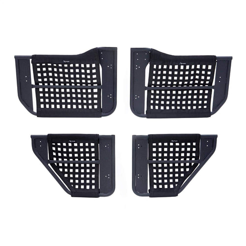 Trail Doors for Jeep Wrangler JK RAMPAGE PRODUCTS | 4-Piece Set, Removable Mesh Net, Steel, Black | 7684 | Fits 2007-2018 Jeep Wrangler JKU 4-Door