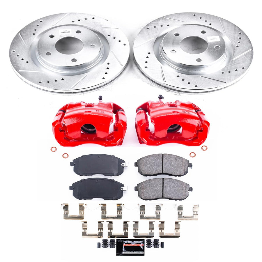 Power Stop Z23 KC6094 Evolution Sport Front Brake Caliper Kit- Brake Rotors, Brake Pads and Brake Calipers For Nissan Sentra 2017-2018 [Model Specific]
