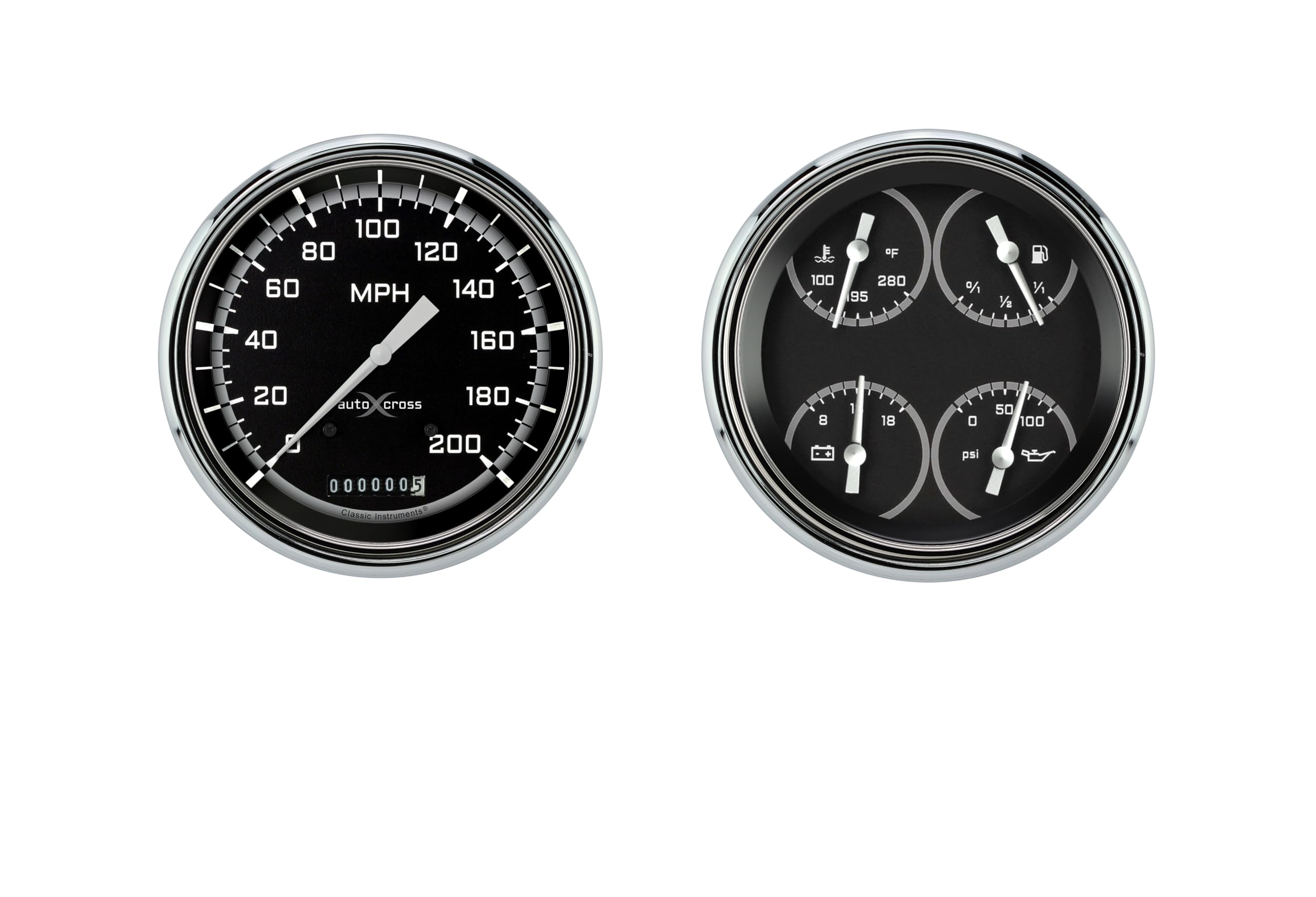 Classic Instruments Autocross CT47AXG52-LS Gauge Package LS Swap Speedometer and Quad Gauge Fits 1947-1953 Chevy Truck
