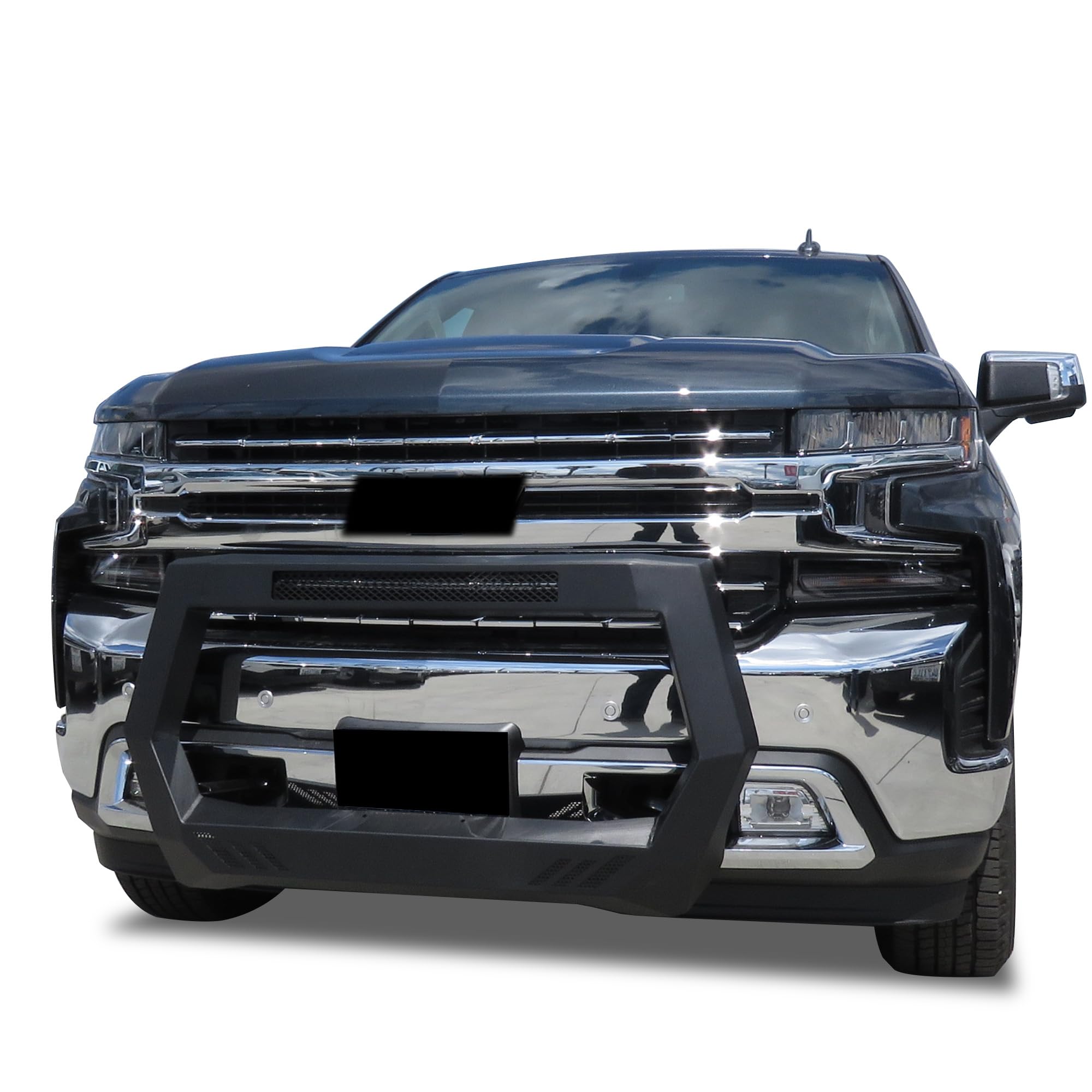 Rover Bull Bar Black Horse Matte Black Compatible with 2019-2025 Chevrolet Silverado 1500|2022-2022 Chevrolet Silverado 1500 LTD-ROGSI19
