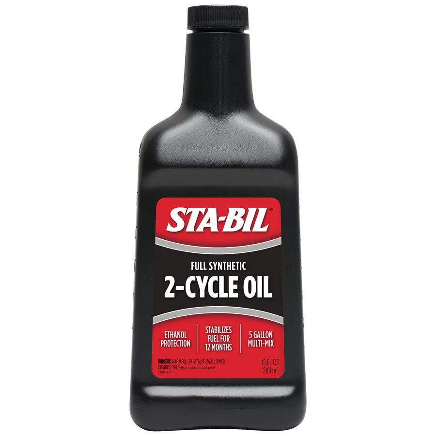 Full Synthetic STA-BIL 2-Cycle Oil - With Fuel Stabilizer For Up To 12 Months Protection - 5 Gallon Multi-Mix - 50:1/40:1 Mix Ratios - Low Smoke Formula, 13 fl. oz. (22404)
