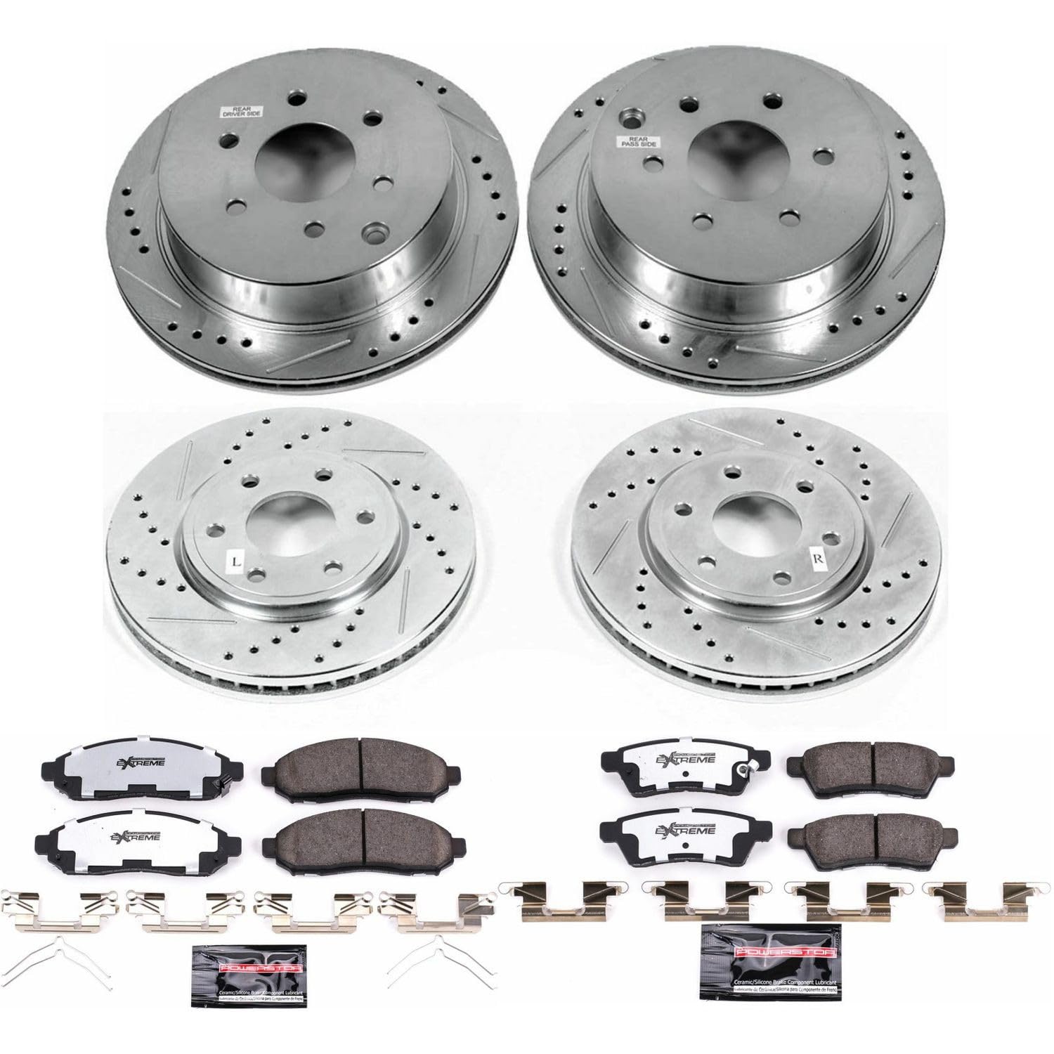 Power Stop Z36 Truck & Tow Brake Kit K4063-36, Carbon Fiber Ceramic Brake Pads and Drilled/Slotted Brake Rotors