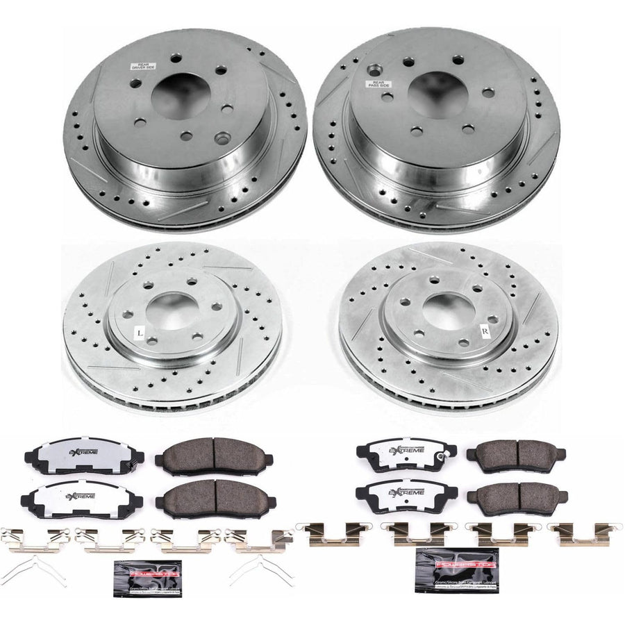 Power Stop Z36 Truck & Tow Brake Kit K4063-36, Carbon Fiber Ceramic Brake Pads and Drilled/Slotted Brake Rotors
