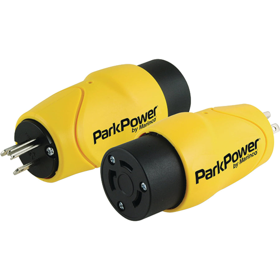 ParkPower Marinco S15-30RV 15 Amp, 125V Straight-Blade Male Plug to 30 Amp, 125V Locking Female Side One-piece Twist-Lock Adapter