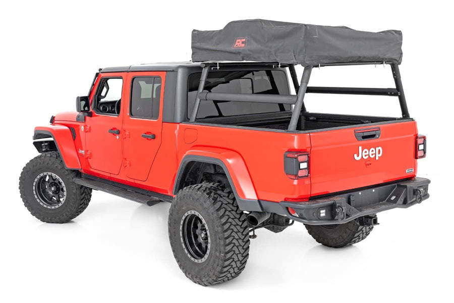 Rough Country Bed Rack Full Height for Jeep Gladiator JT (2020-2025) - Modular Aluminum Truck Rack for Cargo Racks, Rooftop Tents, Ladders & Overland Gear