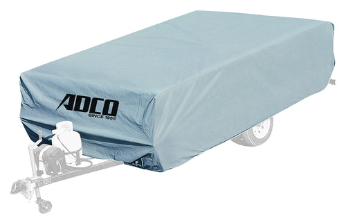 Pop Up Folding Trailer ADCO Polypropylene Cover, Fits 10'1" - 12' Trailers, Gray/White