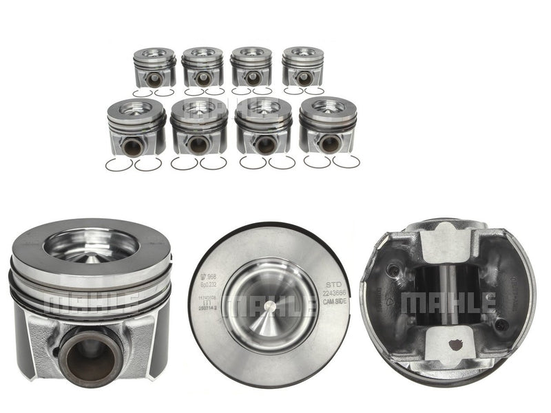 Set of 8 MAHLE Standard Pistons w/rings Compatible with: Ford 6.4L Diesel engine 224-3666WR