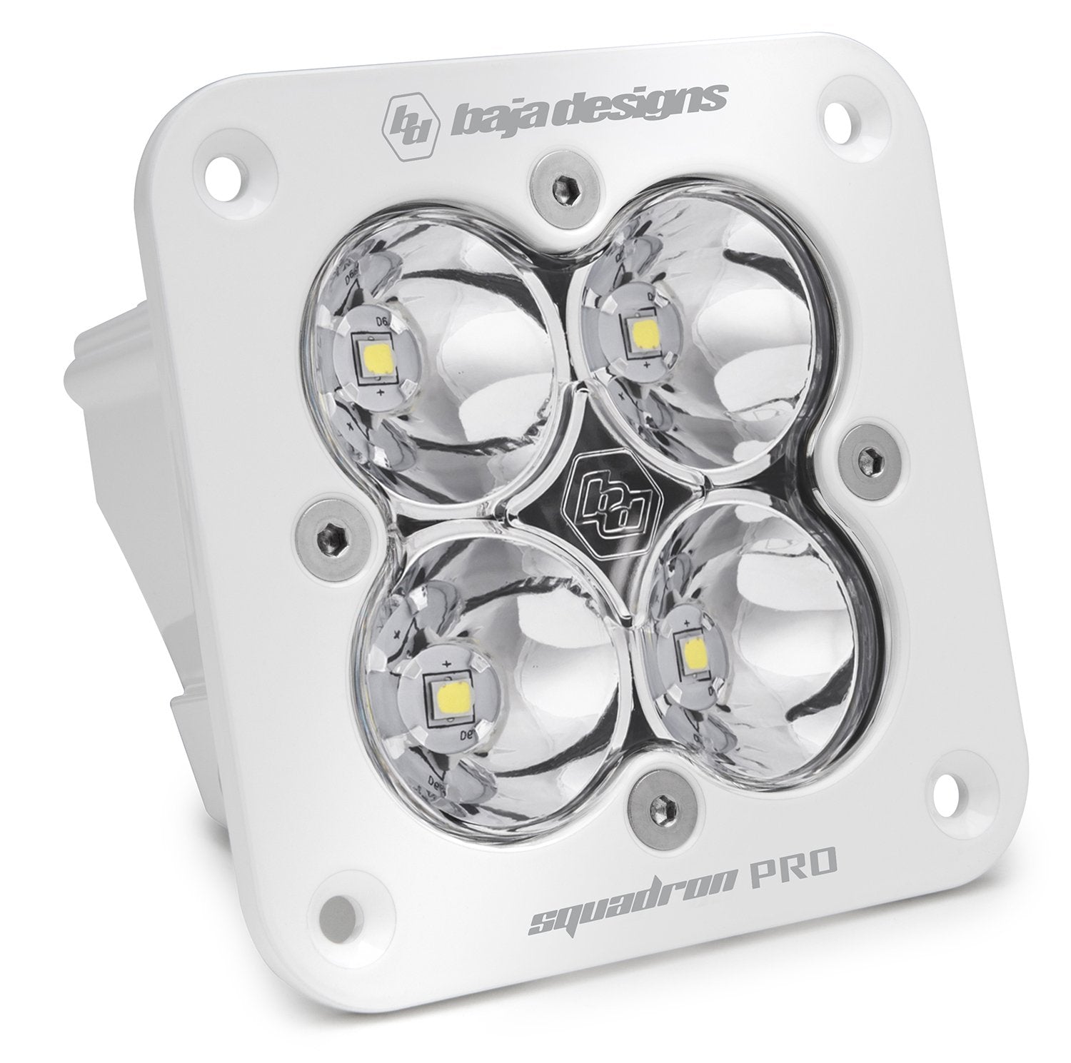 Baja Designs Flush Mount Squadron Pro White LED Auxiliary Light Pod (Spot Beam; Clear)