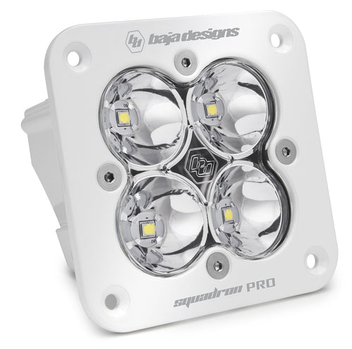 Baja Designs Flush Mount Squadron Pro White LED Auxiliary Light Pod (Spot Beam; Clear)